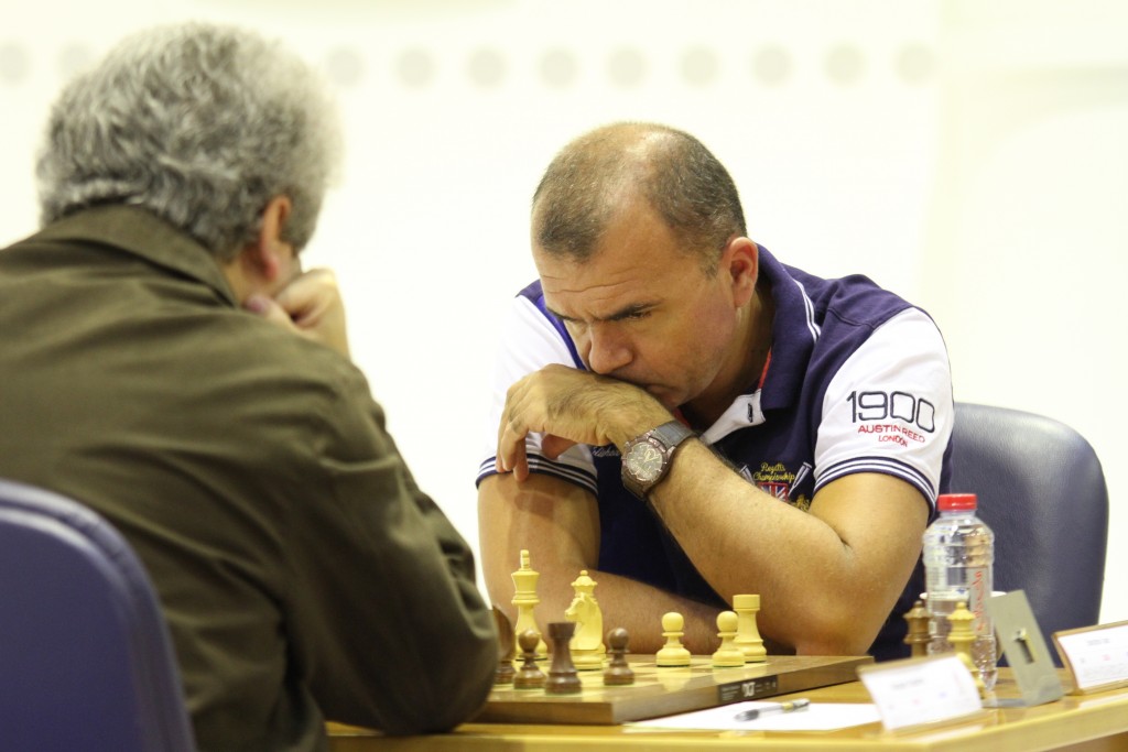 Grandmasters Ivan Sokolov and Vladimir Akopian ended in a draw