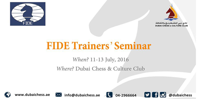 Dubai Chess Club organises Fide Trainer’s Seminar